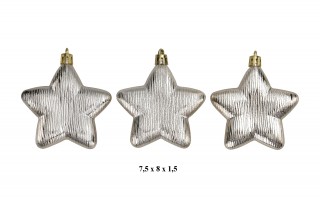 Zestaw bombek z gwiazdą złoto/srebro 3301