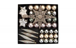 Zestaw bombek z gwiazdą złoto/srebro 3301