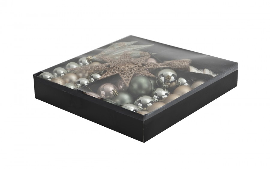 Zestaw bombek z gwiazdą złoto/srebro 3301