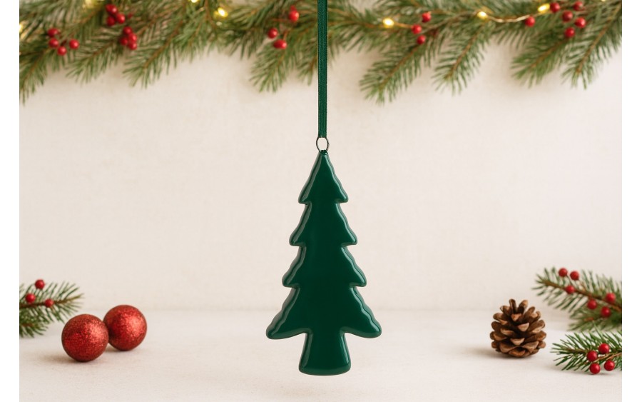 Zawieszka ceramiczna choinka zielona 87108