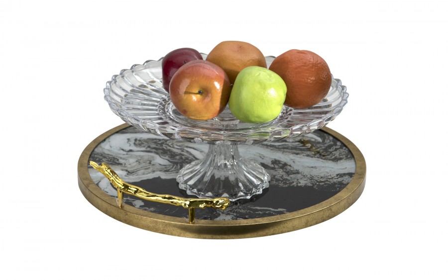 Patera szklana 29,5 cm na nóżce