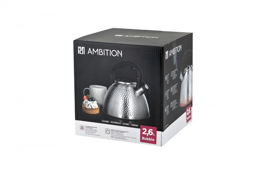 Czajnik tradycyjny z gwizdkiem Bubble 2,6 L stalowy AMBITION