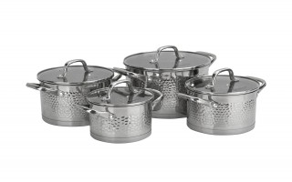 Komplet garnków 8 el. ze stali nierdzewnej Bubble