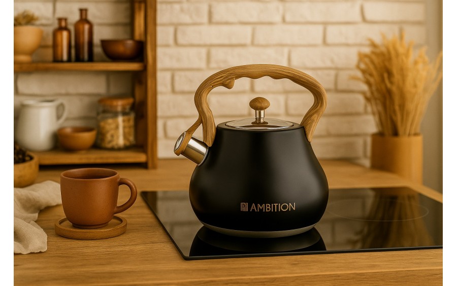 Czajnik tradycyjny z gwizdkiem 2 L Flavio czarny