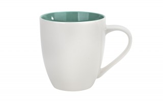 Kubek porcelanowy 470 ml biało-turkusowy