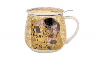 Kubek baryłka z zaparzaczem 430 ml The Kiss Ecru