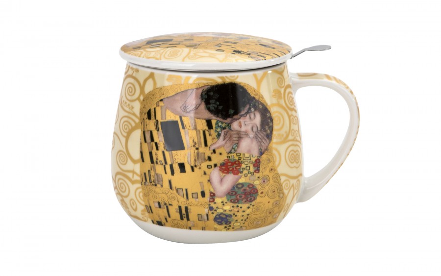 Kubek baryłka z zaparzaczem 430 ml The Kiss Ecru