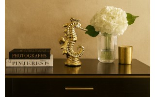 Ozdoba ceramiczna Złoty Konik morski 29 cm