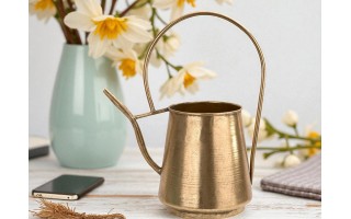 Metalowa konewka złota dekoracja 43x39x21 cm