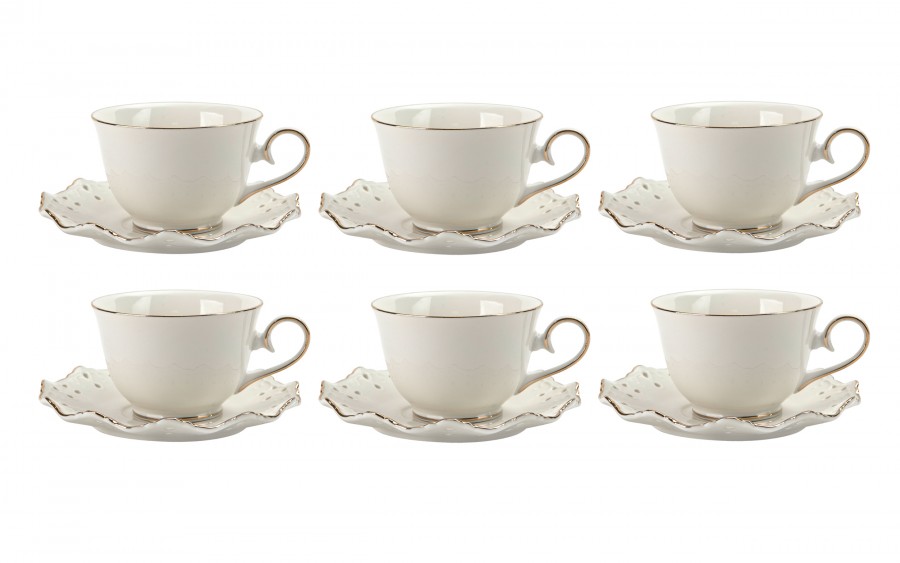 Komplet 6 filiżanek 250 ml + spodki Diva
