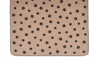 Koc bawełniano-akrylowy 150x200 cm We love dogs 93 czarny-beż