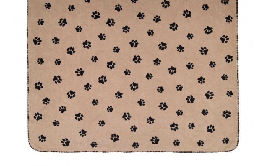 Koc bawełniano-akrylowy 150x200 cm We love dogs 93 czarny-beż