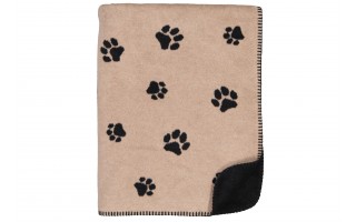 Koc bawełniano-akrylowy 150x200 cm We love dogs 93 czarny-beż