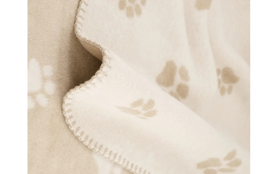 Koc bawełniano-akrylowy 150x200 cm We love dogs 33 beż