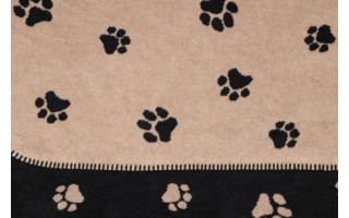 Koc bawełniano-akrylowy 150x200 cm We love dogs 93 czarny-beż