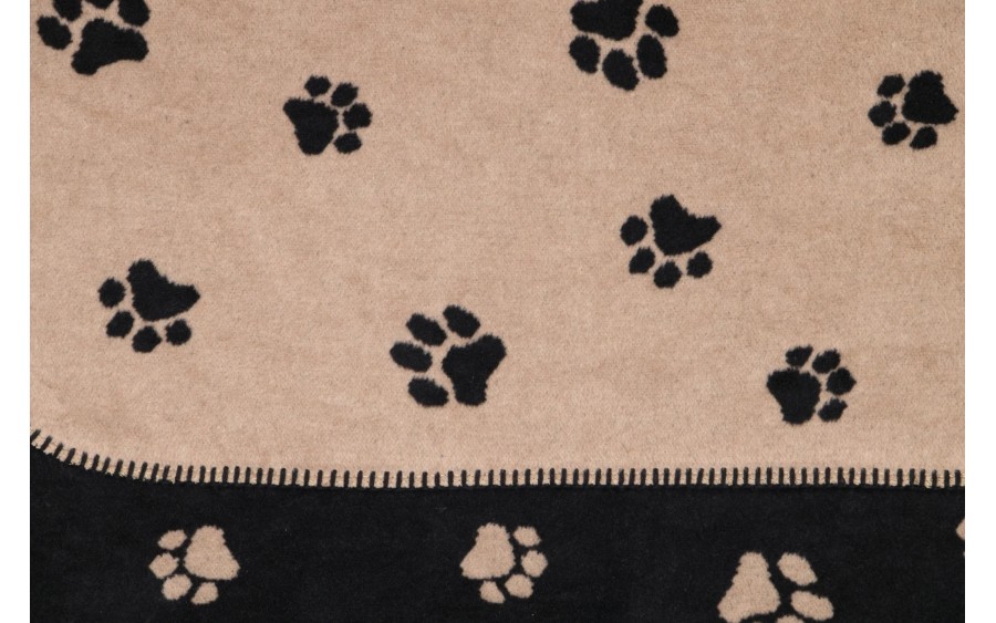 Koc bawełniano-akrylowy 150x200 cm We love dogs 93 czarny-beż