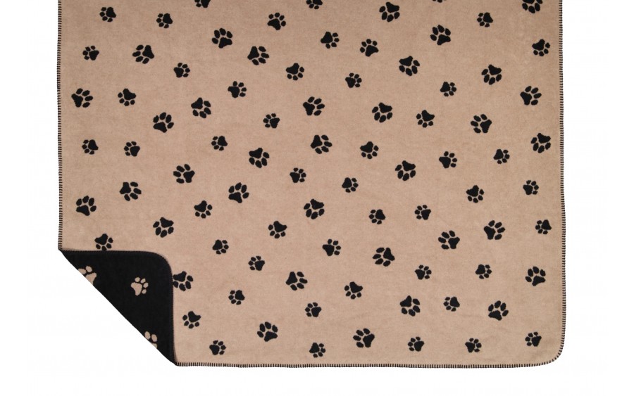 Koc bawełniano-akrylowy 150x200 cm We love dogs 93 czarny-beż