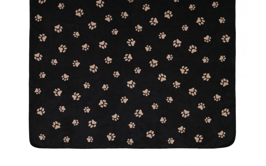 Koc bawełniano-akrylowy 150x200 cm We love dogs 93 czarny-beż