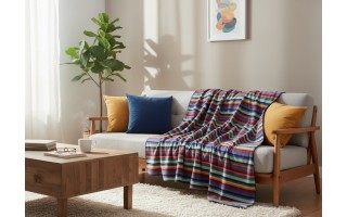 Koc bawełniano-akrylowy 150x200 Lifestyle 70480/84 ciemny multicolor