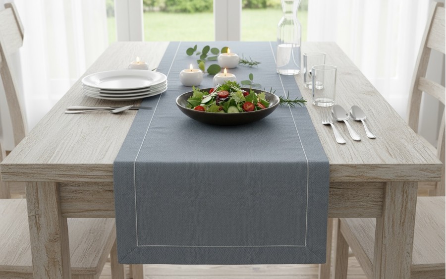 Bieżnik na stół 50 x 150 cm Mallorca 02 niebieski