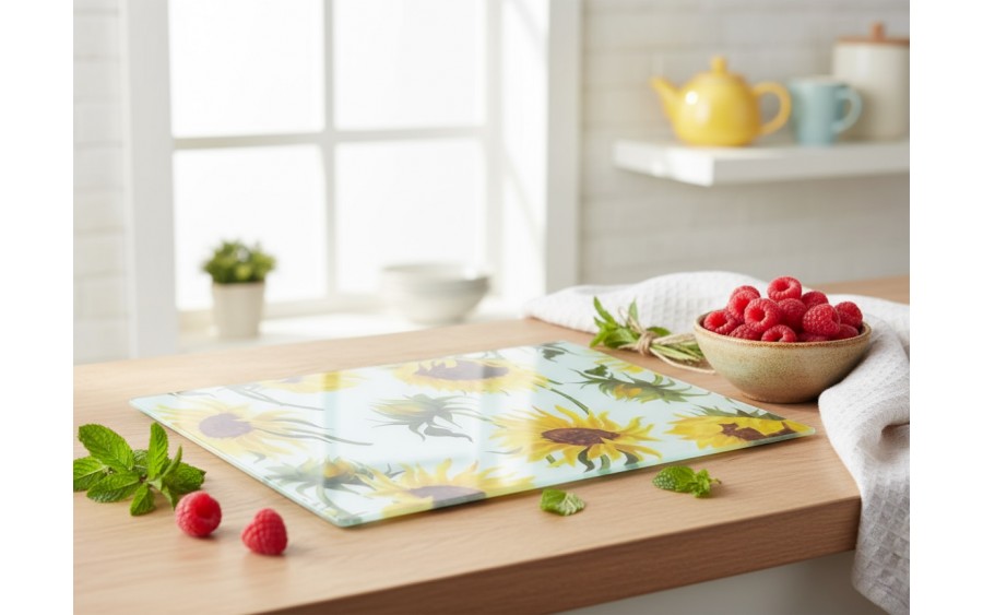 Deska szklana 20x30 cm Aria Słoneczniki HTXD0955