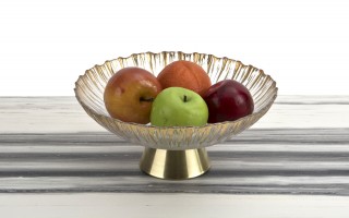 Patera szklana na złotej nodze 180031