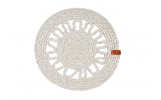 Mata stołowa 35 cm Boho sznurek kremowa