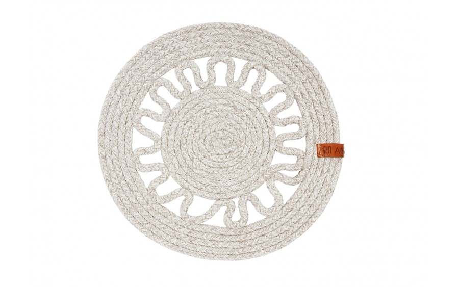 Mata stołowa 35 cm Boho sznurek kremowa