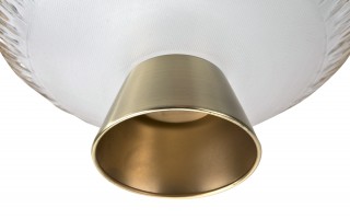 Patera szklana na złotej nodze 33cm 180030