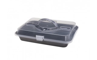 Blacha nieprzywieralna z pokrywą 32,5x22,5x5 cm IDEAL