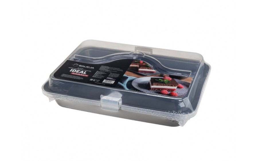 Blacha nieprzywieralna z pokrywą 32,5x22,5x5 cm IDEAL