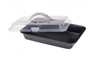 Blacha nieprzywieralna z pokrywą 32,5x22,5x5 cm IDEAL