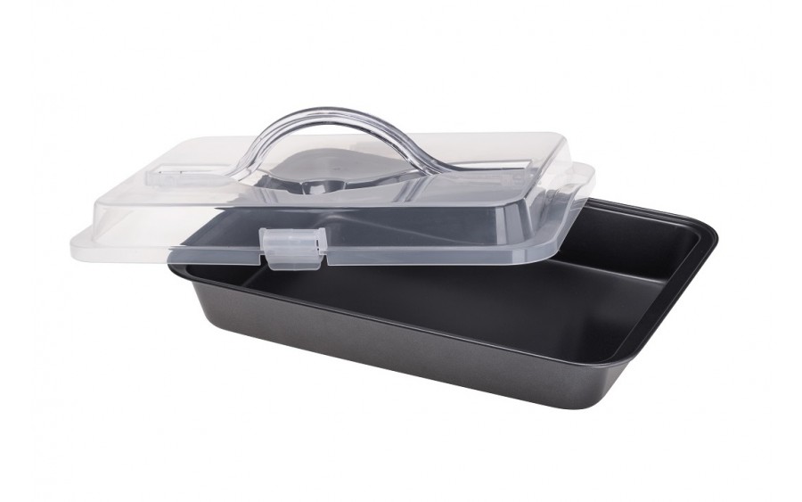 Blacha nieprzywieralna z pokrywą 32,5x22,5x5 cm IDEAL