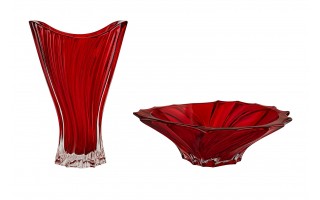 Wazon kryształowy 32 cm Plantica Red Bohemia
