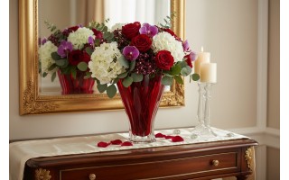 Wazon kryształowy 32 cm Plantica Red Bohemia