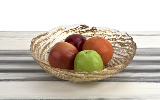 Salaterka szklana złota 25,5cm XC0538