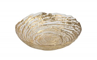 Salaterka szklana złota 25,5cm XC0538