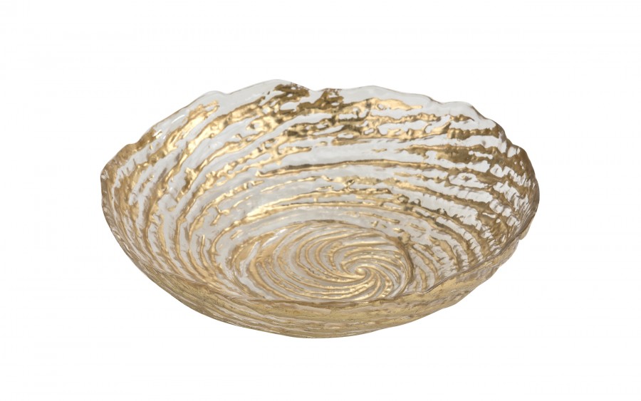 Salaterka szklana złota 25,5cm XC0538