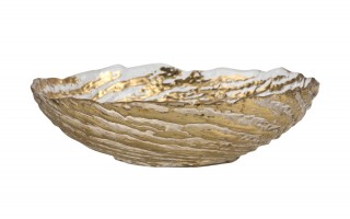 Salaterka szklana złota 25,5cm XC0538