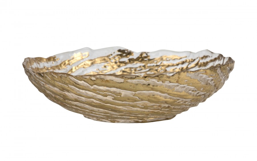 Salaterka szklana złota 25,5cm XC0538