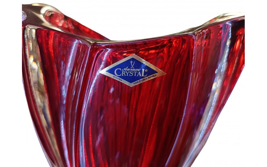 Wazon kryształowy 32 cm Plantica Red Bohemia