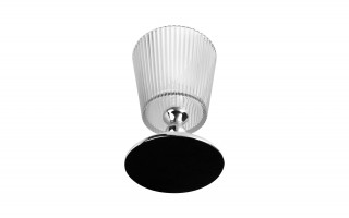 Świecznik szklany na metalowej nodze 20cm JKO288