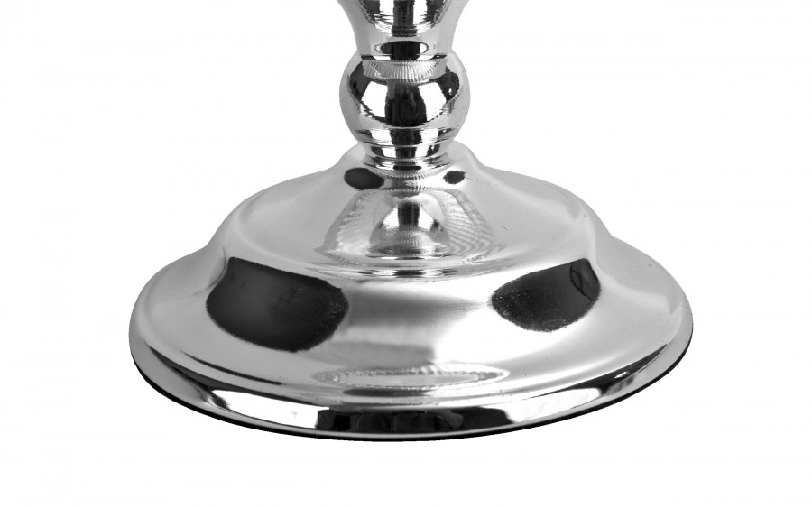 Świecznik szklany na metalowej nodze 20cm JKO288