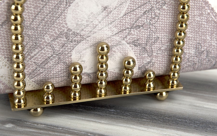 Serwetnik ozdobny metalowy złoty JK0304