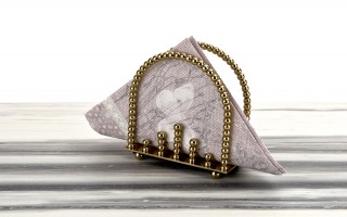 Serwetnik ozdobny metalowy złoty JK0304