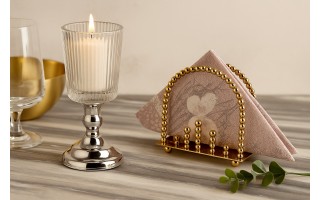 Serwetnik ozdobny metalowy złoty JK0304