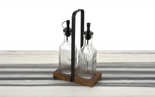 Kpl. Butelka na oliwę i ocet na stojaku 229231