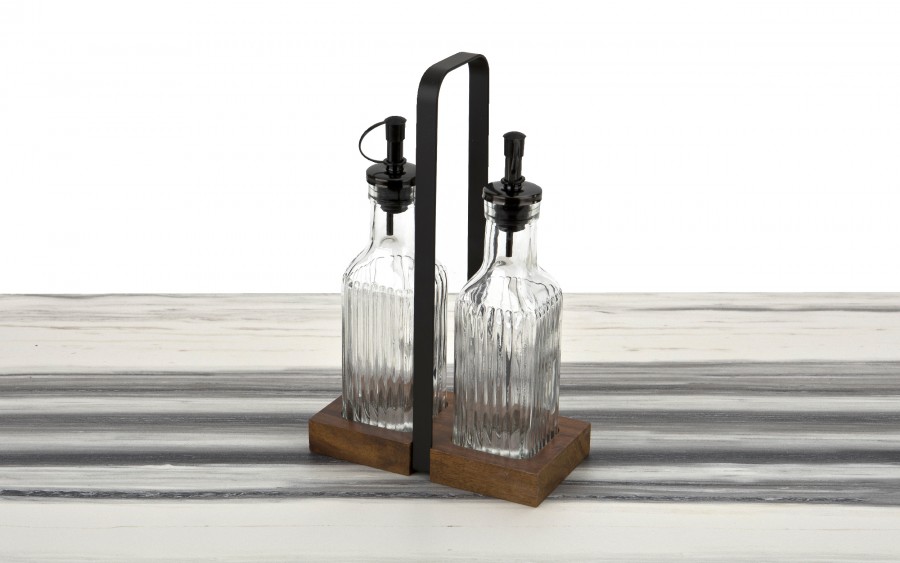 Kpl. Butelka na oliwę i ocet na stojaku 229231