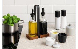 Kpl. Butelka na oliwę i ocet na stojaku 229231