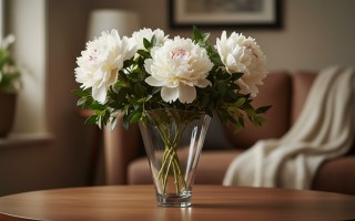 Wazon szklany 34 cm z efektem optyku